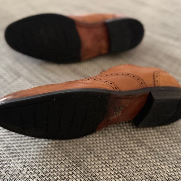 COLE HAAN Leather Sawyer Wingtip Oxford Lace Up Shoes in British Tan Brown 13 - Picture 6 of 8